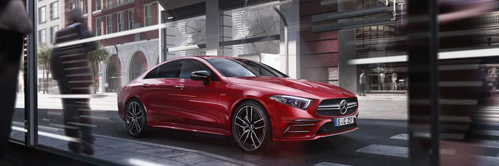 The image shows the Mercedes-AMG A-Class vehicles.