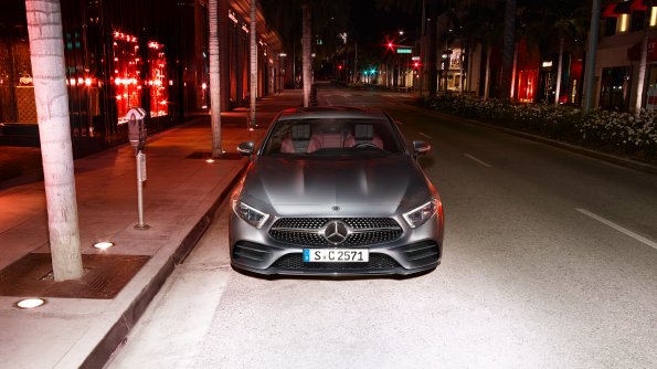 The image shows the A-Class driving in an urban environment.