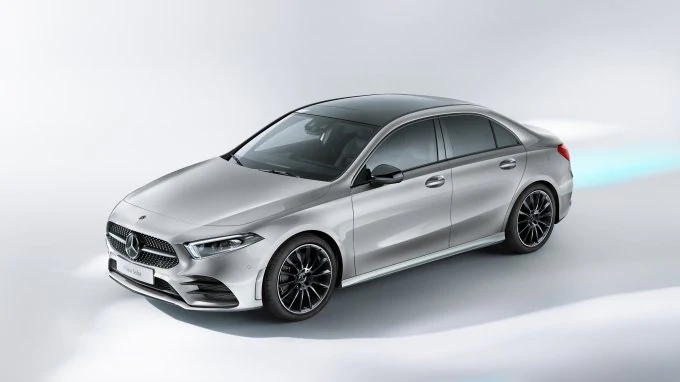 The image shows the front of the A-Class from the side.