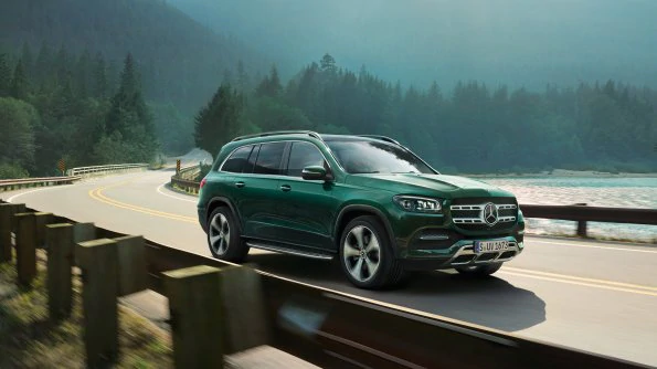 The image shows the A-Class driving in an urban environment.